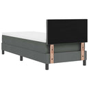 vidaXL Boxrugós ágy matracmal leddel Sötétszürke 80 x 200 cm szövet