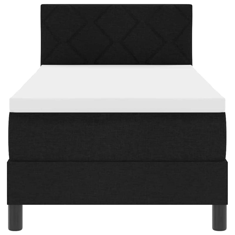 vidaXL Boxrugós ágy matracmal fejtámlával Fekete 80 x 200 cm szövet