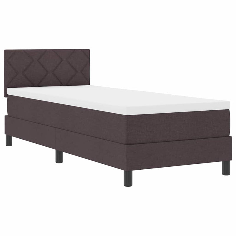 vidaXL Boxrugós ágy matracmal Sötét Barna 80 x 200 cm szövet