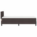 vidaXL Boxrugós ágy LED szalagokkal Sötét Barna 80 x 200 cm szövet