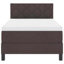 vidaXL Boxrugós ágy matracmal leddel Sötét Barna 90 x 190 cm szövet