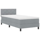 vidaXL Boxrugós ágy LED szalagokkal Világosszürke 100 x 200 cm szövet