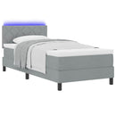 vidaXL Boxrugós ágy LED szalagokkal Világosszürke 100 x 200 cm szövet