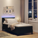 vidaXL Boxrugós ágy matracmal leddel Fekete 100 x 200 cm szövet