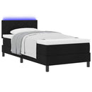 vidaXL Boxrugós ágy matracmal leddel Fekete 100 x 200 cm szövet