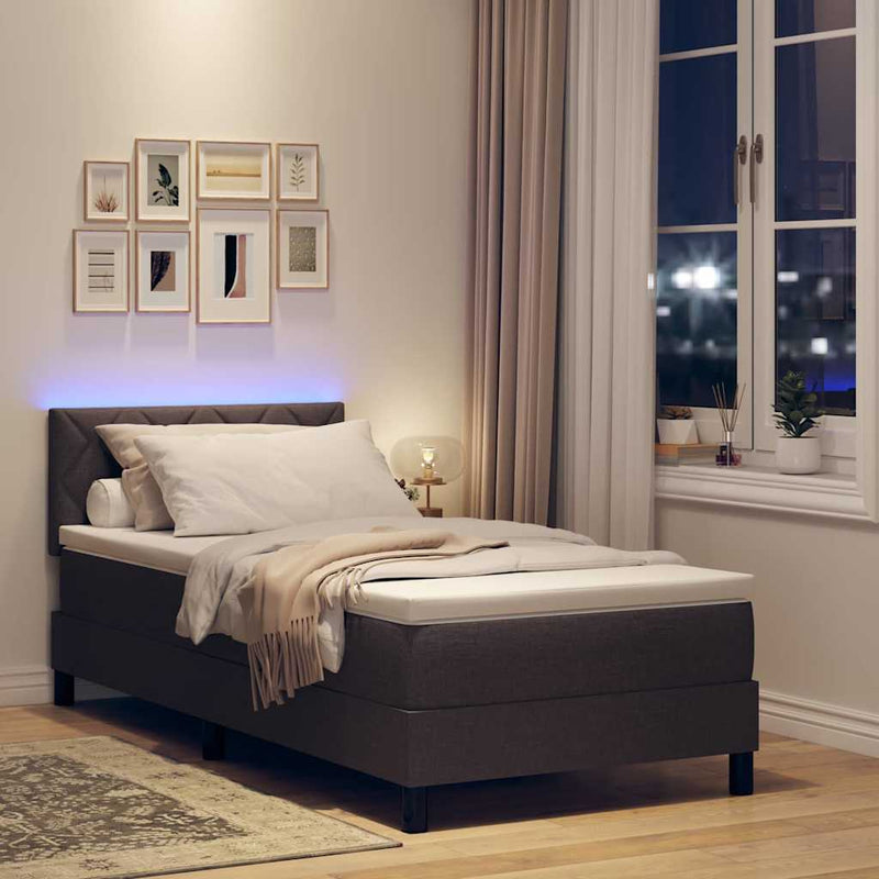 vidaXL Boxrugós ágy matracmal Sötét Barna 100 x 200 cm szövet