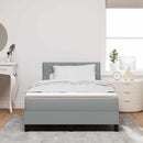 vidaXL Boxrugós ágy LED szalagokkal Világosszürke 120 x 190 cm szövet