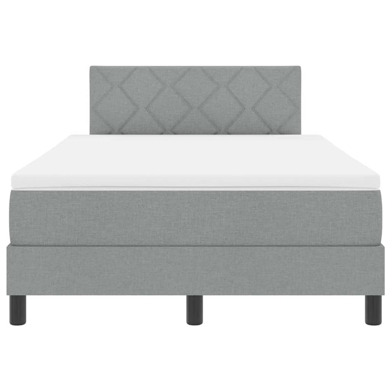 vidaXL Boxrugós ágy matracmal Világosszürke 120 x 190 cm szövet