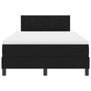 vidaXL Boxrugós ágy matracmal leddel Fekete 120 x 190 cm szövet