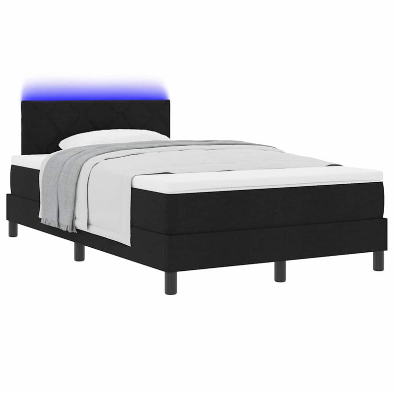vidaXL Boxrugós ágy matracmal fejtámlával Fekete 120 x 190 cm szövet