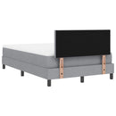 vidaXL Boxrugós ágy LED szalagokkal Világosszürke 120 x 200 cm szövet