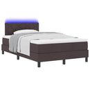 vidaXL Boxrugós ágy matracmal leddel Sötét Barna 120 x 200 cm szövet