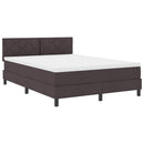vidaXL Boxrugós ágy LED szalagokkal Sötét Barna 140 x 190 cm szövet