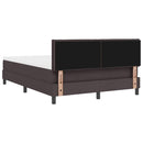vidaXL Boxrugós ágy LED szalagokkal Sötét Barna 140 x 190 cm szövet