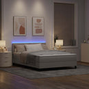 vidaXL Boxrugós ágy párnával fejtámlával Tópszínű 160 x 200 cm szövet