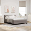 vidaXL Boxrugós ágy párnával fejtámlával Tópszínű 160 x 200 cm szövet