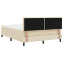 vidaXL Boxrugós ágy párnával LED szalagokkal Krém 160 x 200 cm szövet