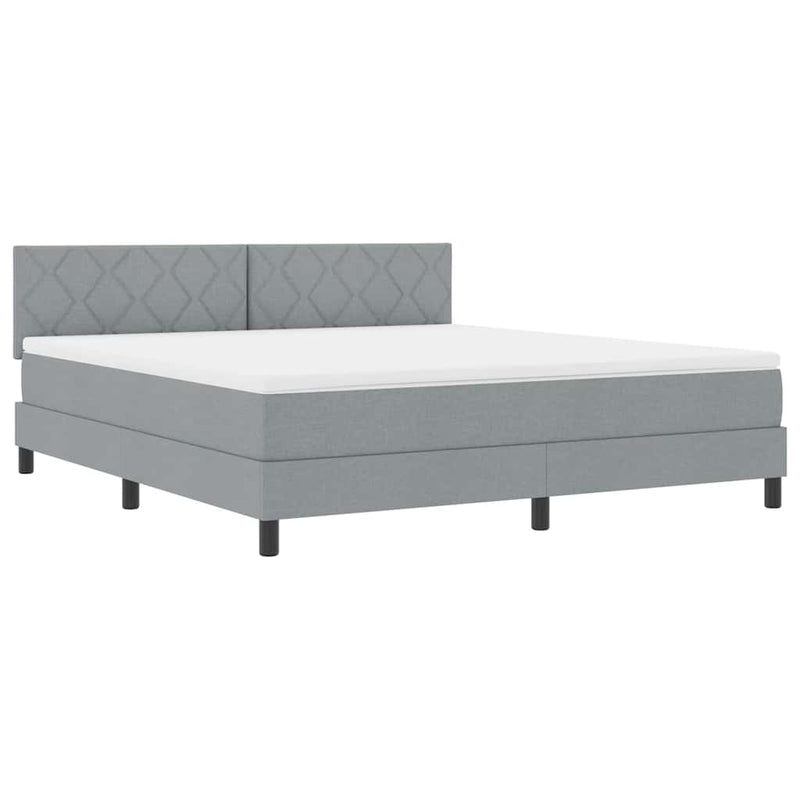 vidaXL Boxrugós ágy matracmal Világosszürke 180 x 200 cm szövet