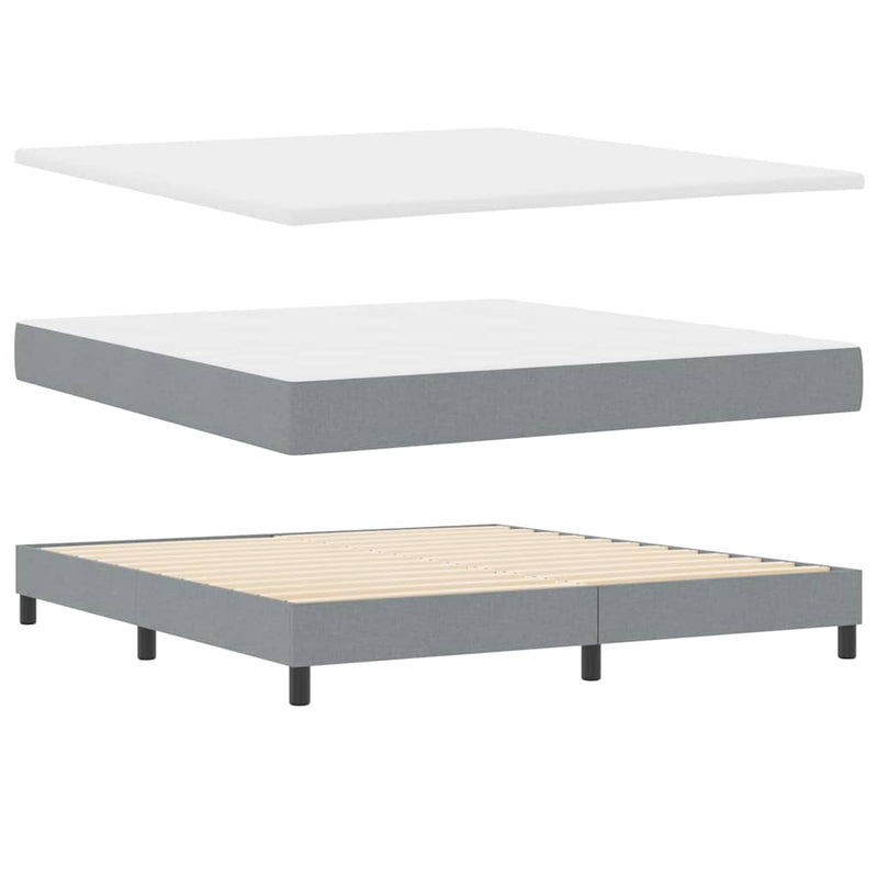 vidaXL Boxrugós ágy matracmal Világosszürke 180 x 200 cm szövet