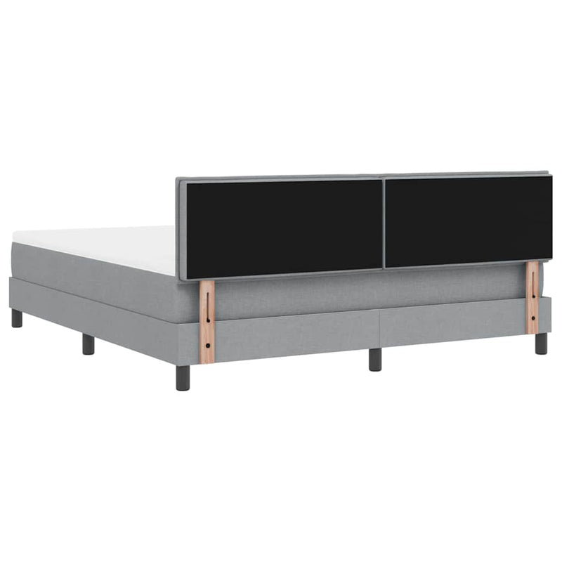 vidaXL Boxrugós ágy matracmal Világosszürke 180 x 200 cm szövet