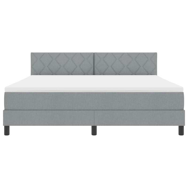 vidaXL Boxrugós ágy matracmal Világosszürke 180 x 200 cm szövet
