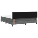 vidaXL Boxrugós ágy LED szalagokkal Sötétszürke 180 x 200 cm szövet