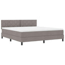 vidaXL Boxrugós ágy LED szalagokkal Tópszínű 180 x 200 cm szövet