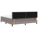 vidaXL Boxrugós ágy LED szalagokkal Tópszínű 180 x 200 cm szövet