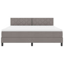 vidaXL Boxrugós ágy LED szalagokkal Tópszínű 180 x 200 cm szövet