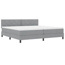 vidaXL Boxrugós ágy matracmal leddel Világosszürke 200 x 200 cm szövet