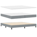 vidaXL Boxrugós ágy matracmal leddel Világosszürke 200 x 200 cm szövet