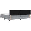 vidaXL Boxrugós ágy matracmal leddel Világosszürke 200 x 200 cm szövet