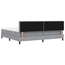 vidaXL Boxrugós ágy matracmal Világosszürke 200 x 200 cm szövet