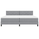 vidaXL Boxrugós ágy matracmal leddel Világosszürke 200 x 200 cm szövet