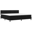vidaXL Boxrugós ágy matracmal leddel Fekete 200 x 200 cm szövet