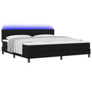 vidaXL Boxrugós ágy matracmal leddel Fekete 200 x 200 cm szövet