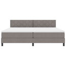 vidaXL Boxrugós ágy matracmal fejtámlával Tópszínű 200 x 200 cm szövet