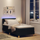 vidaXL LED Box Spring Ágy LED szalagokkal Fekete 80 x 200 cm szövet