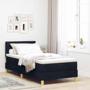 vidaXL LED Box Spring Ágy LED szalagokkal Fekete 80 x 200 cm szövet