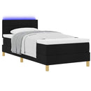 vidaXL LED Box Spring Ágy LED szalagokkal Fekete 80 x 200 cm szövet