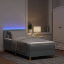 vidaXL LED Box Spring Ágy fejtámlával Világosszürke 90 x 200 cm szövet