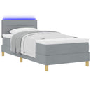 vidaXL LED Box Spring Ágy fejtámlával Világosszürke 90 x 200 cm szövet