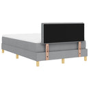 vidaXL LED Box Spring Ágy Világosszürke 120 x 190 cm szövet