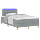 vidaXL LED Box Spring Ágy Világosszürke 120 x 190 cm szövet