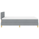 vidaXL LED Box Spring Ágy Világosszürke 120 x 190 cm szövet