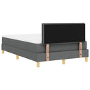 vidaXL LED Box Spring Ágy fejtámlával Sötétszürke 120 x 190 cm szövet
