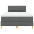 vidaXL LED Box Spring Ágy fejtámlával Sötétszürke 120 x 190 cm szövet