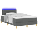 vidaXL LED Box Spring Ágy fejtámlával Sötétszürke 120 x 200 cm szövet