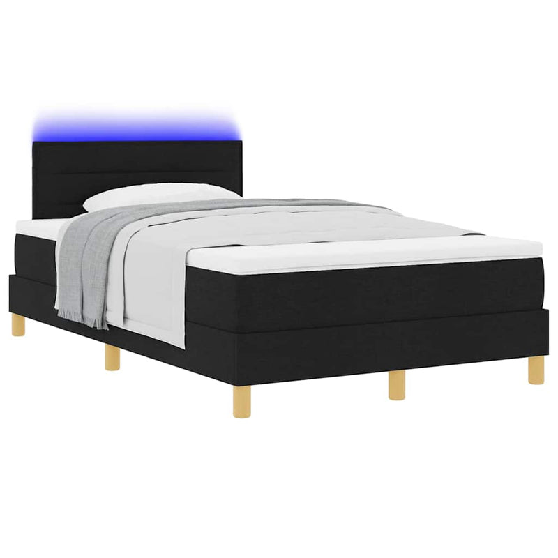 vidaXL Boxrugós ágy matracmal fejtámlával Fekete 120 x 200 cm szövet