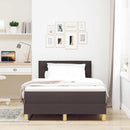 vidaXL LED Box Spring Ágy fejtámlával Sötét Barna 120 x 200 cm szövet